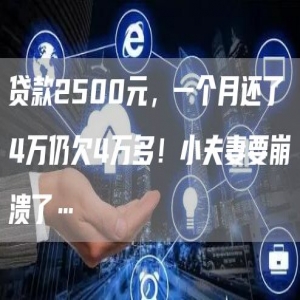 贷款2500元，一个月还了4万仍欠4万多！小夫妻要崩溃了…